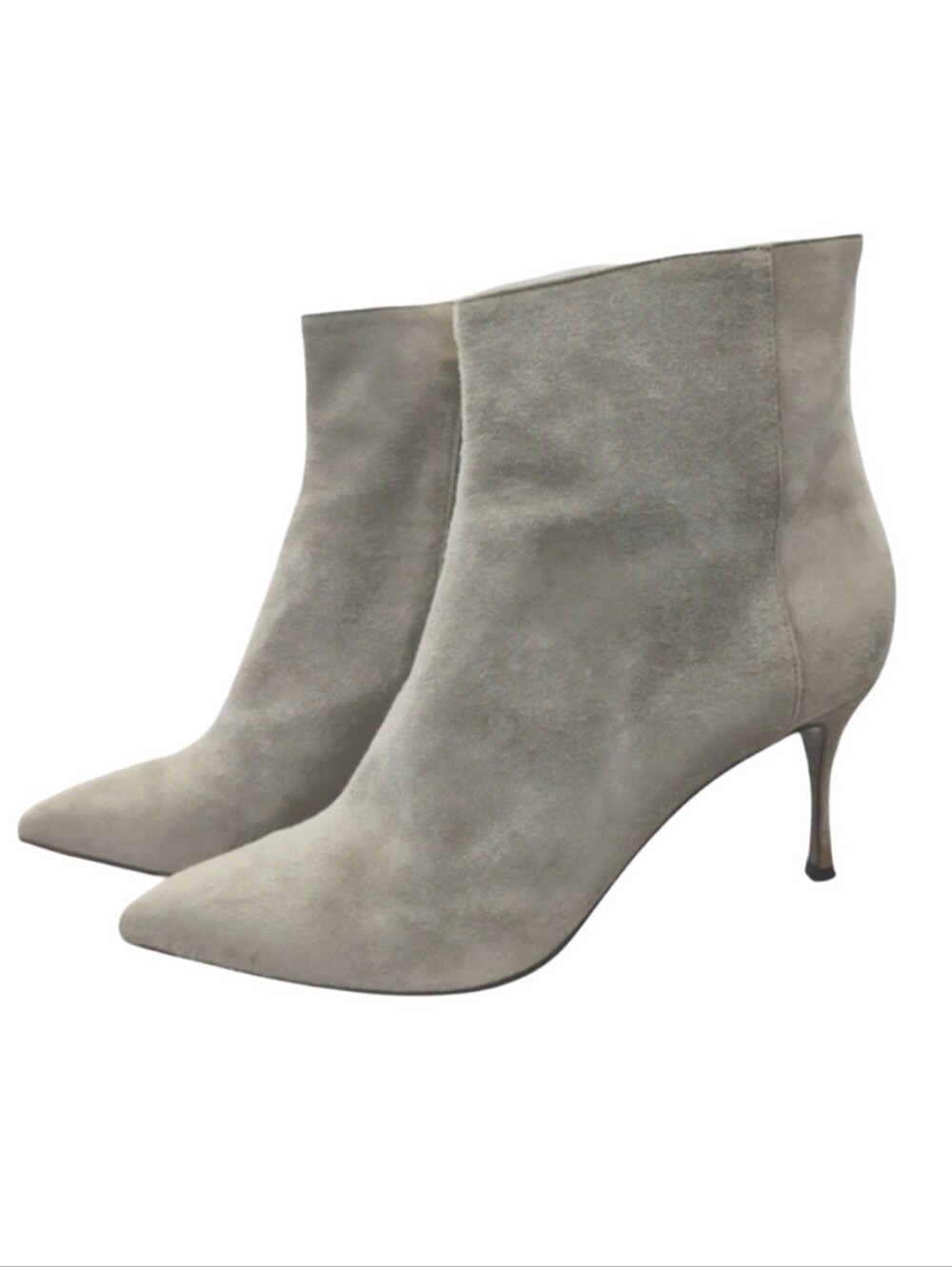 SERGIO ROSSI Grey Suede Stiletto Booties